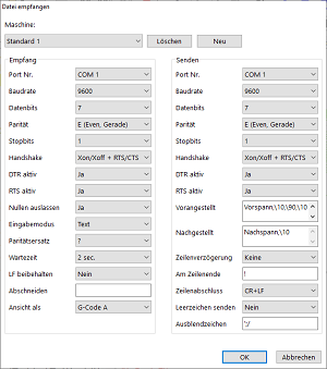 CNC Programme übertragen zur Maschine im CNC Backplot Editor